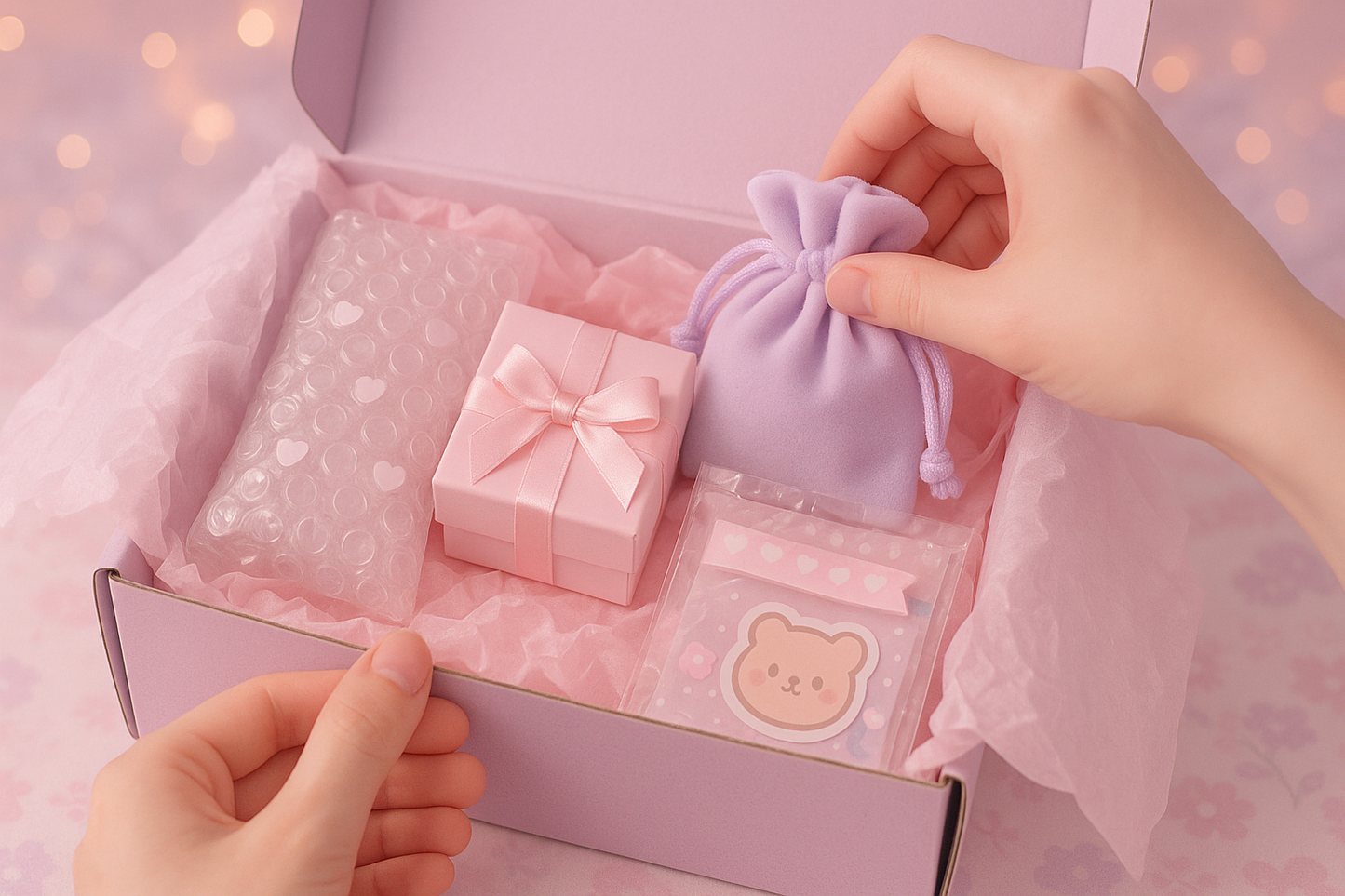 cute kawaii aesthtic asmr packagiong video