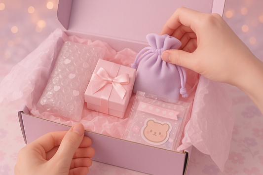 cute kawaii aesthtic asmr packagiong video